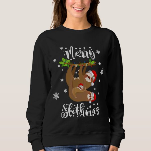 Funny Merry Slothmas kerstfeest Trui (Voorkant)