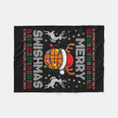 Funny Merry Swishmas Basketball Christmas Reindeer Fleece Deken (Voorkant (Horizontaal))