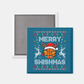 Funny Merry Swishmas Basketball Christmas Reindeer Magneet (Voorkant / Achterkant)