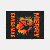 Funny Merry Swishmas Ugly Christmas Basketball Pla Fleece Deken (Voorkant (Horizontaal))