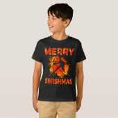 Funny Merry Swishmas Ugly Christmas Basketball Pla T-shirt (Voorkant volledig)
