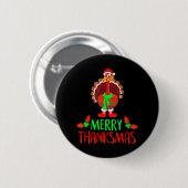 Funny Merry Thanksmas Feestelijke Thanksgiving Ronde Button 5,7 Cm (Voorkant /achterkant)