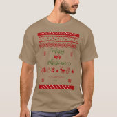 Funny Merry Ugly KerstSweater Red Matching T-shirt (Voorkant)