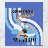 Funny Messi Argentina Que Mira Bobo Wijn Etiket (Enkel label)