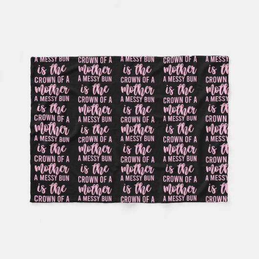 Funny Messy Bun Quote voor vrouwelijke Mannen Fleece Deken (Voorkant (Horizontaal))