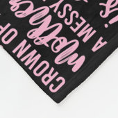 Funny Messy Bun Quote voor vrouwelijke Mannen Fleece Deken (Hoek)