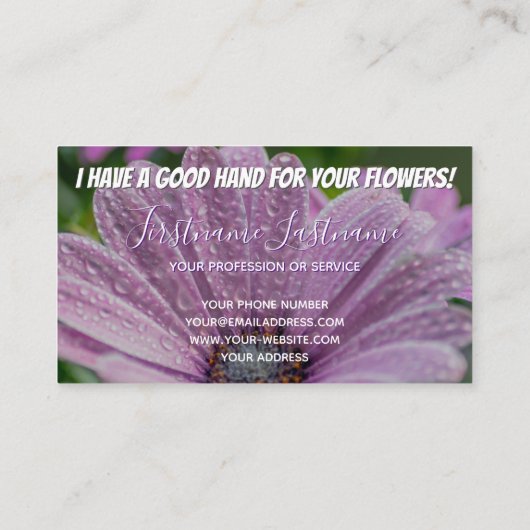 Funny met bloemenflorist expertise nodig bus visitekaartje (Achterkant)