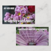Funny met bloemenflorist expertise nodig bus visitekaartje (Voorkant / Achterkant)