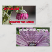 Funny met bloemenflorist, expertise nodig visitekaartje (Voorkant / Achterkant)