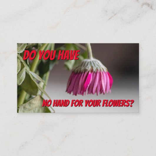 Funny met bloemenflorist, expertise nodig visitekaartje (Voorkant)