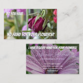 Funny met bloemenflorist, expertise nodig visitekaartje (Voorkant / Achterkant)