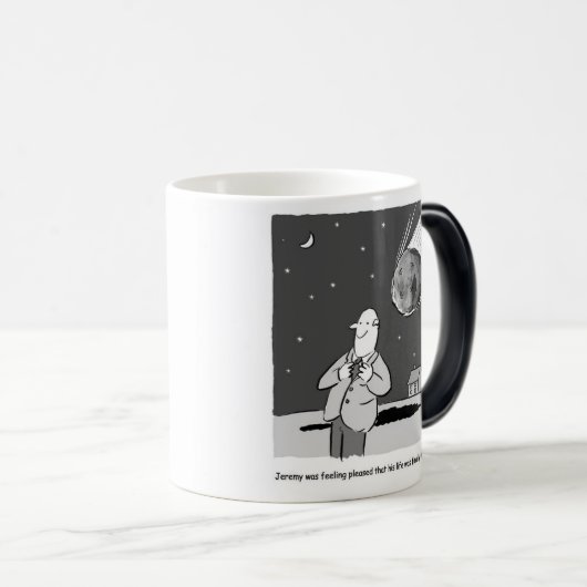 Funny Meteor Hitting Earth Disaster Magische Mok (Voorkant rechts)