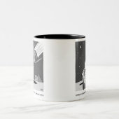 Funny Meteor Hitting Earth Disaster Tweekleurige Koffiemok (Center)