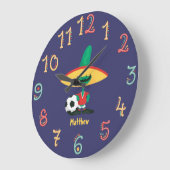 Funny Mexicaanse Football boys Soccer Wall Clock Grote Klok (Hoek)