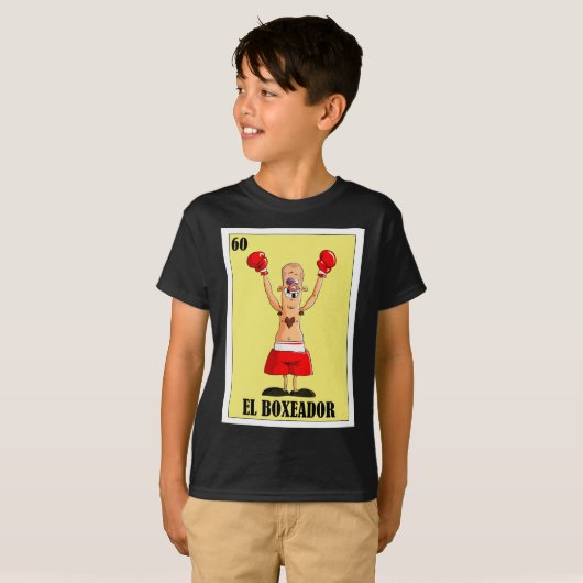 Funny Mexican Boxing Design - El Boxeador T-shirt (Voorkant volledig)