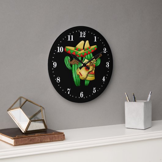 Funny Mexican cactus decor Large Clock Grote Klok (Kantoor)