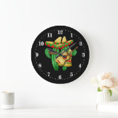 Funny Mexican cactus decor Large Clock Grote Klok (Huis)