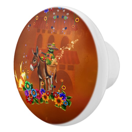 Funny mexican cactus keramische knop (Rechts)