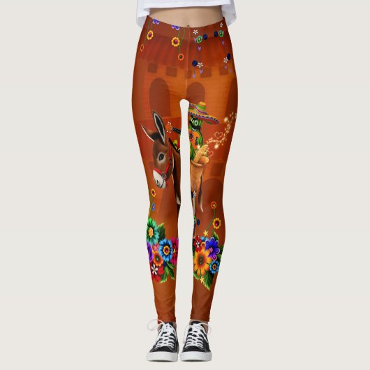 Funny mexican cactus leggings (Voorkant)