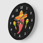 Funny Mexican chili pepper decor Grote Klok (Hoek)