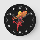 Funny Mexican chili pepper decor Ronde Klok (Voorkant)