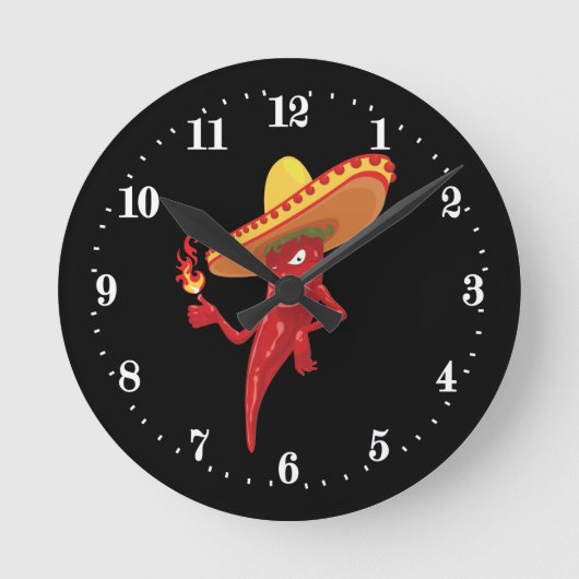Funny Mexican chili pepper decor Ronde Klok (Voorkant)