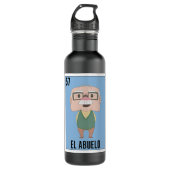 Funny Mexican Design for Grandpa - El Super Abuelo Waterfles (Voorkant)