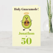 Funny Mexican food avocado pun 50th Kaart (Voorkant)
