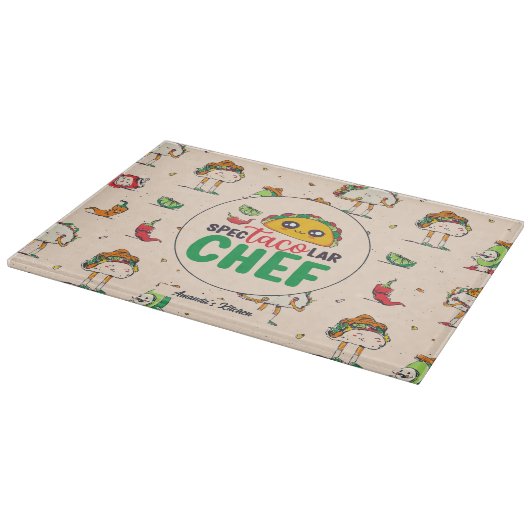 Funny Mexican Food Chef Cinco De Mayo Pattern Snijplank (Hoek)