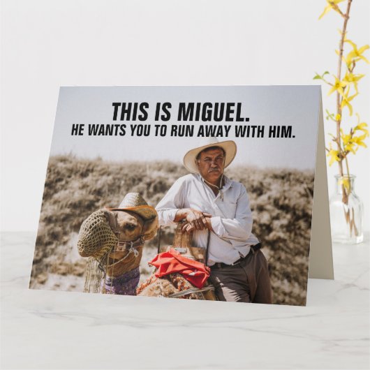 FUNNY MEXICAN GUY GIANT BIRTHDAY WENSKAART KAART (Gele Bloem)