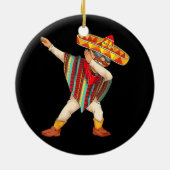 Funny Mexican Poncho Mannen Women Cool Dabbing Keramisch Ornament (Achterkant)