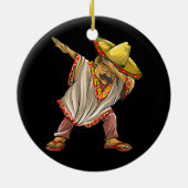 Funny Mexican Poncho Mannen Women Cool Dabbing Keramisch Ornament (Achterkant)