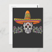 Funny Mexican Skull Sombrero Cinco de Mayo Briefkaart (Voorkant / Achterkant)