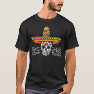 Funny Mexican Skull Sombrero Cinco de Mayo T-shirt