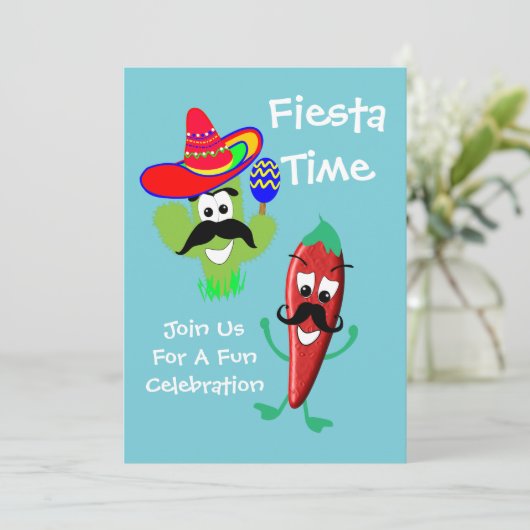 Funny Mexican Style Fiesta Party Kaart (Staand voorkant)