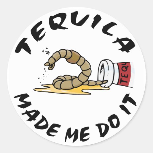 Funny Mexican Tequila Ronde Sticker (Voorkant)