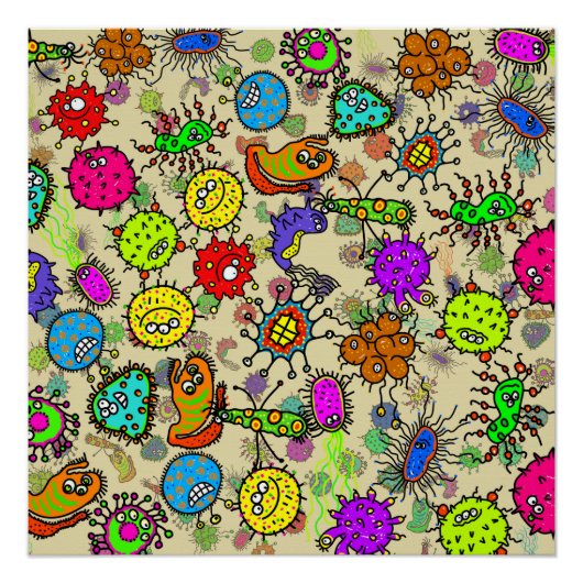 Funny Microscopic Laboratories Organismen Perfect Poster (Voorkant)