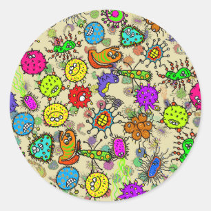 Funny Microscopic Laboratories Organismen Ronde Sticker