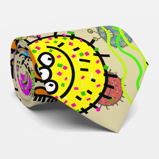 Funny Microscopic Laboratories Organismen Stropdas (Opgerold)