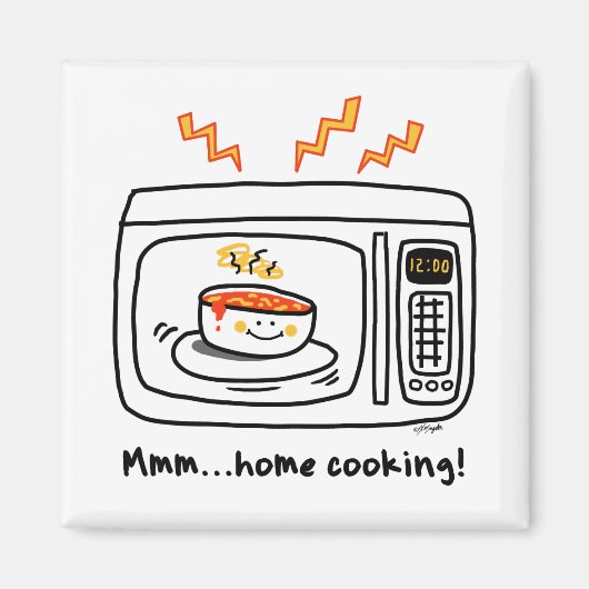 Funny Microwave Home Cooking Magneet (Voorkant)