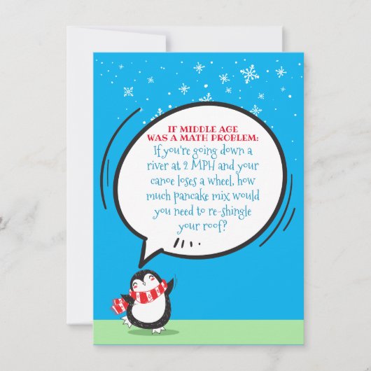 Funny Middle Age Math Problem Birthday Card (Voorkant)
