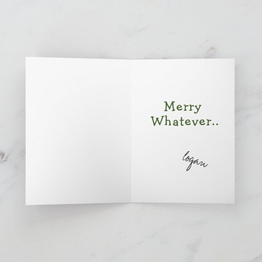 Funny Middle Finger Santa Hat Folded Kerstmis Feestdagen Kaart (Binnen)