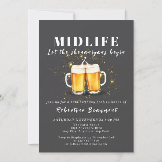 Funny Midlife Crisis Shenanigans 50th Birthday Kaart (Voorkant)