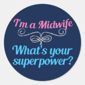 Funny Midoman Superheld Ronde Sticker (Voorkant)