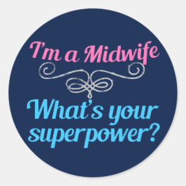 Funny Midoman Superheld Ronde Sticker