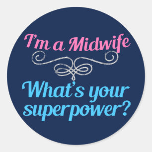 Funny Midoman Superheld Ronde Sticker