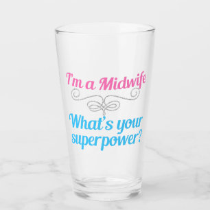 Funny Midwoman Superheld Glas