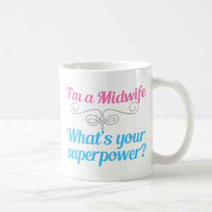 Funny Midwoman Superheld Koffiemok