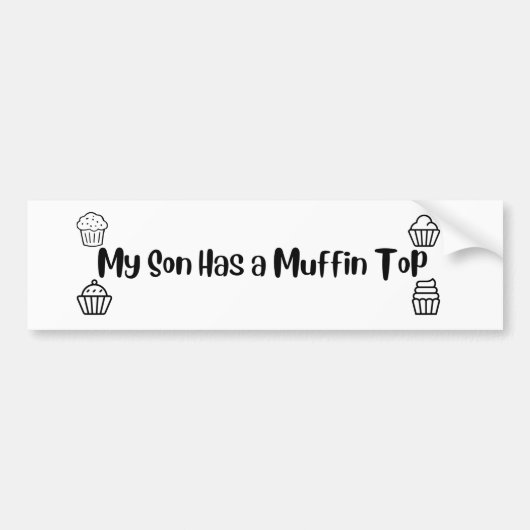 Funny, mijn zoon heeft een muffin top bumpersticker (Voorkant)