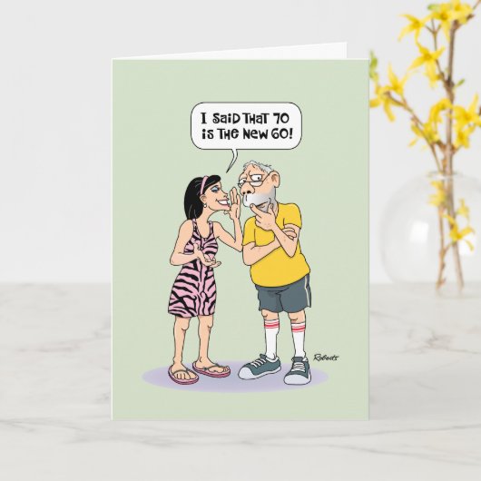 Funny Milestone 70th Birthday Kaart (Gele Bloem)